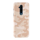 Cream and White Camouflage Printed Slim Cases and Cover for OnePlus 7T Pro