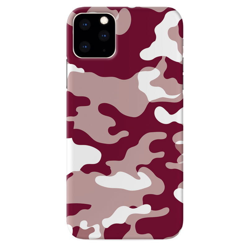 Maroon and White Camouflage Printed Slim Cases and Cover for iPhone 11 Pro Max