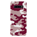 Maroon and White Camouflage Printed Slim Cases and Cover for Galaxy S10 Plus