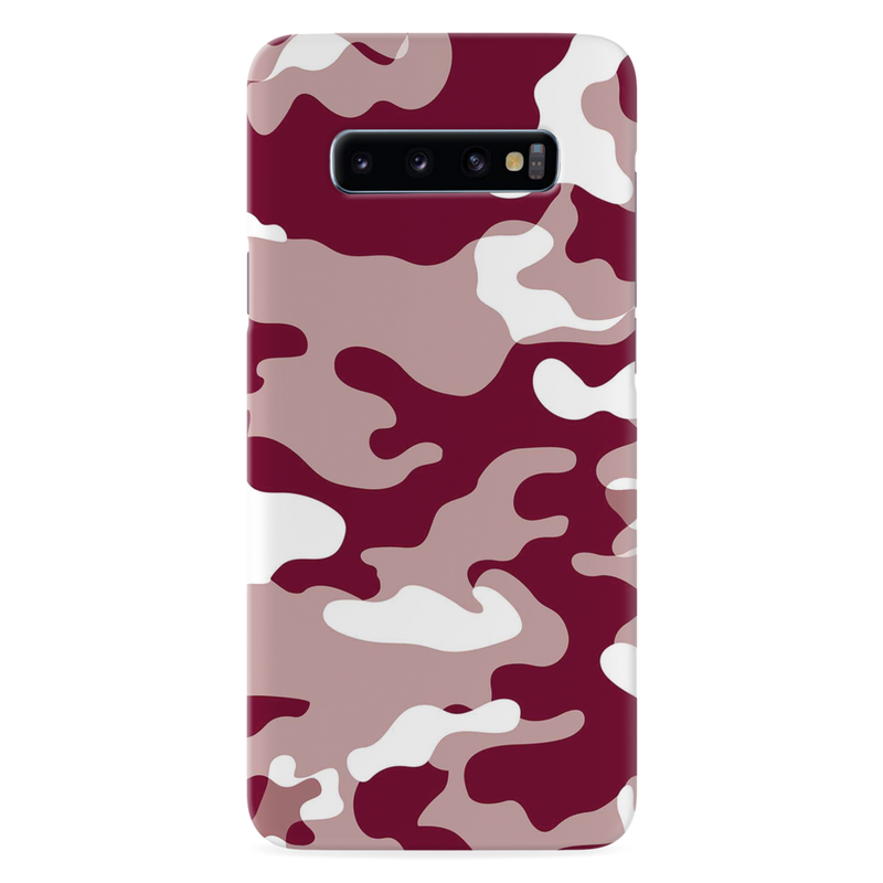 Maroon and White Camouflage Printed Slim Cases and Cover for Galaxy S10 Plus