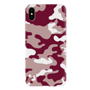 Maroon and White Camouflage Printed Slim Cases and Cover for iPhone XS Max