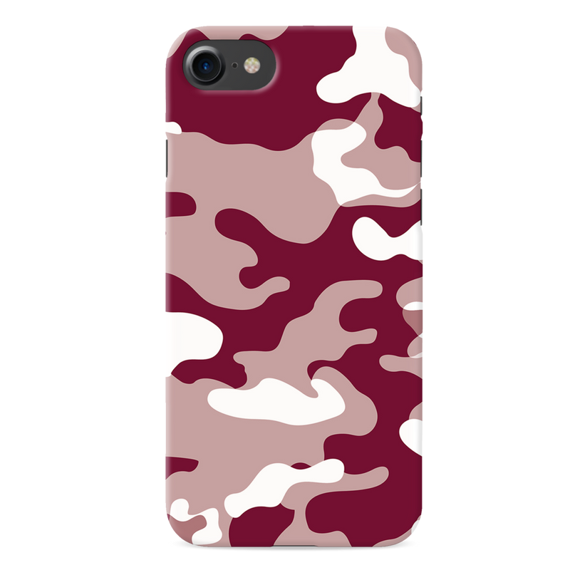 Maroon and White Camouflage Printed Slim Cases and Cover for iPhone 8