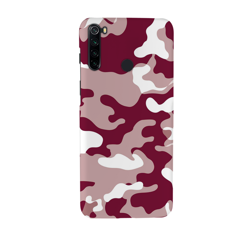 Maroon and White Camouflage Printed Slim Cases and Cover for Redmi Note 8