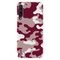 Maroon and White Camouflage Printed Slim Cases and Cover for Redmi A3