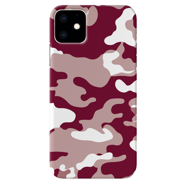 Maroon and White Camouflage Printed Slim Cases and Cover for iPhone 11