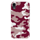 Maroon and White Camouflage Printed Slim Cases and Cover for iPhone XR