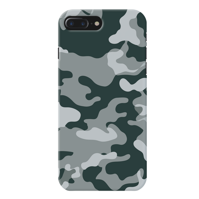 Olive Green and White Camouflage Printed Slim Cases and Cover for iPhone 8 Plus