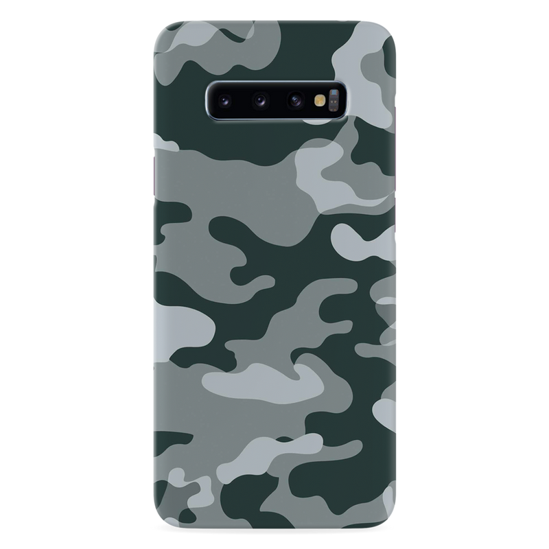 Olive Green and White Camouflage Printed Slim Cases and Cover for Galaxy S10