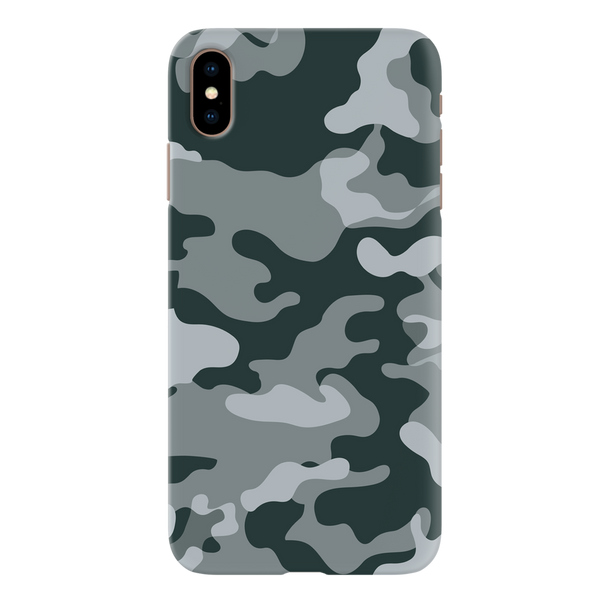 Olive Green and White Camouflage Printed Slim Cases and Cover for iPhone XS Max