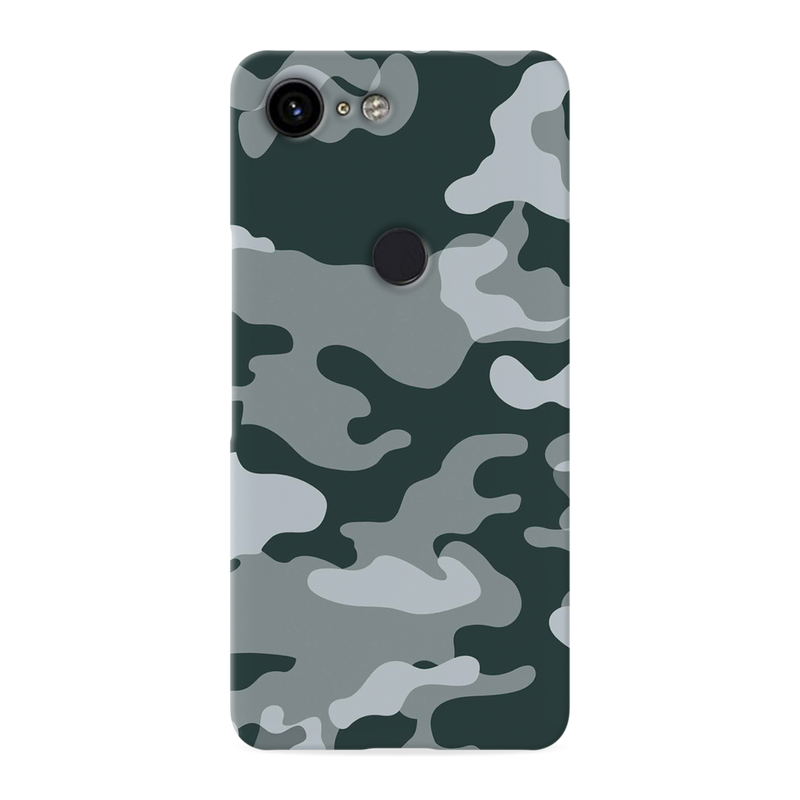 Olive Green and White Camouflage Printed Slim Cases and Cover for Pixel 3 XL