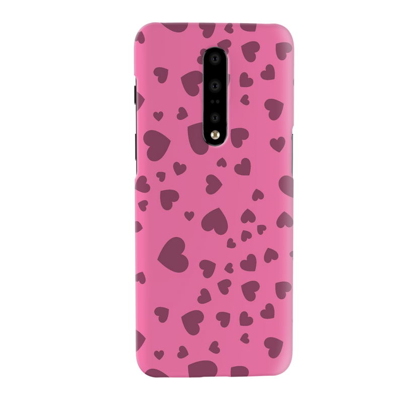 Pink Hearts Printed Slim Cases and Cover for OnePlus 7 Pro