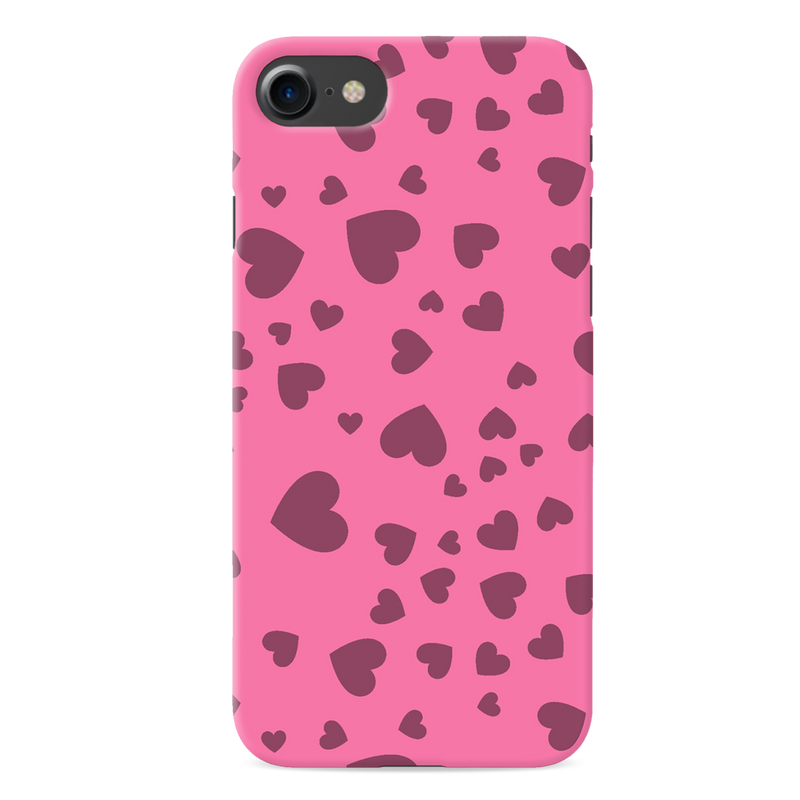 Pink Hearts Printed Slim Cases and Cover for iPhone 7