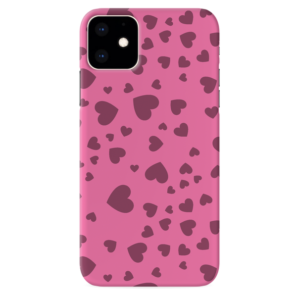 Pink Hearts Printed Slim Cases and Cover for iPhone 11