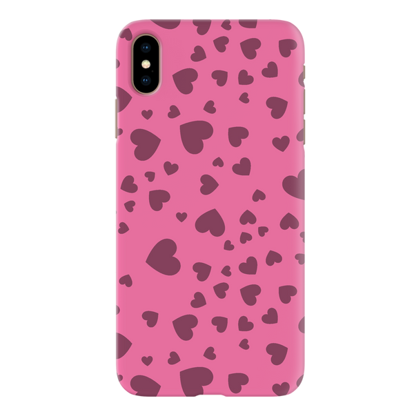 Pink Hearts Printed Slim Cases and Cover for iPhone XS Max