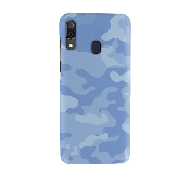 Blue and White Camouflage Printed Slim Cases and Cover for Galaxy A20