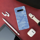 Blue and White Camouflage Printed Slim Cases and Cover for Galaxy S10