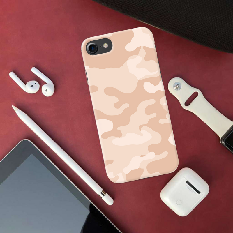 Cream and White Camouflage Printed Slim Cases and Cover for iPhone 7