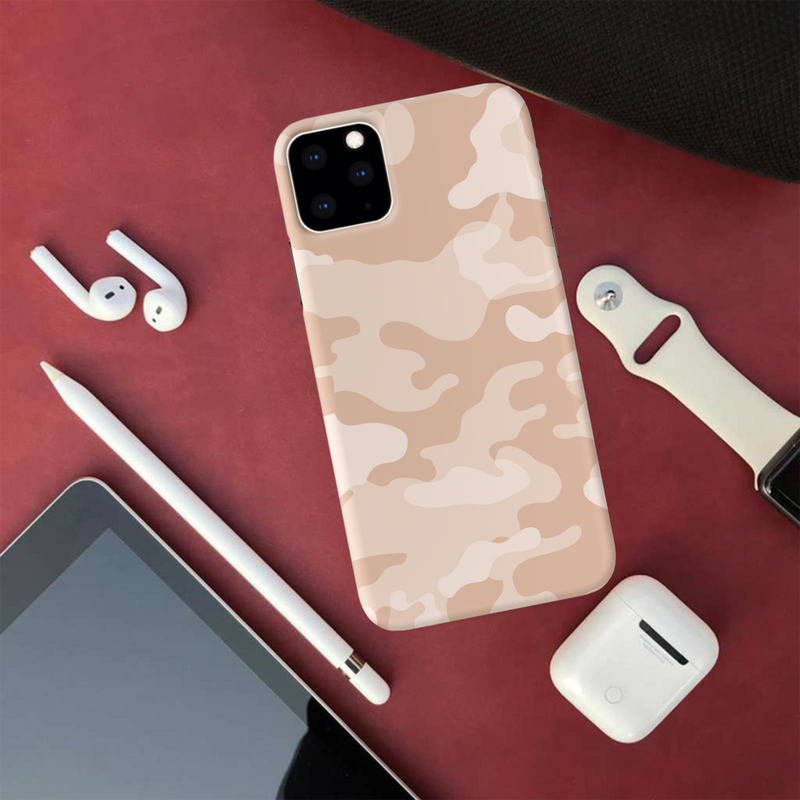 Cream and White Camouflage Printed Slim Cases and Cover for iPhone 11 Pro