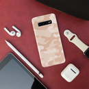 Cream and White Camouflage Printed Slim Cases and Cover for Galaxy S10