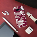 Maroon and White Camouflage Printed Slim Cases and Cover for Galaxy S10