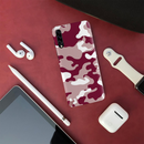 Maroon and White Camouflage Printed Slim Cases and Cover for Galaxy A50S