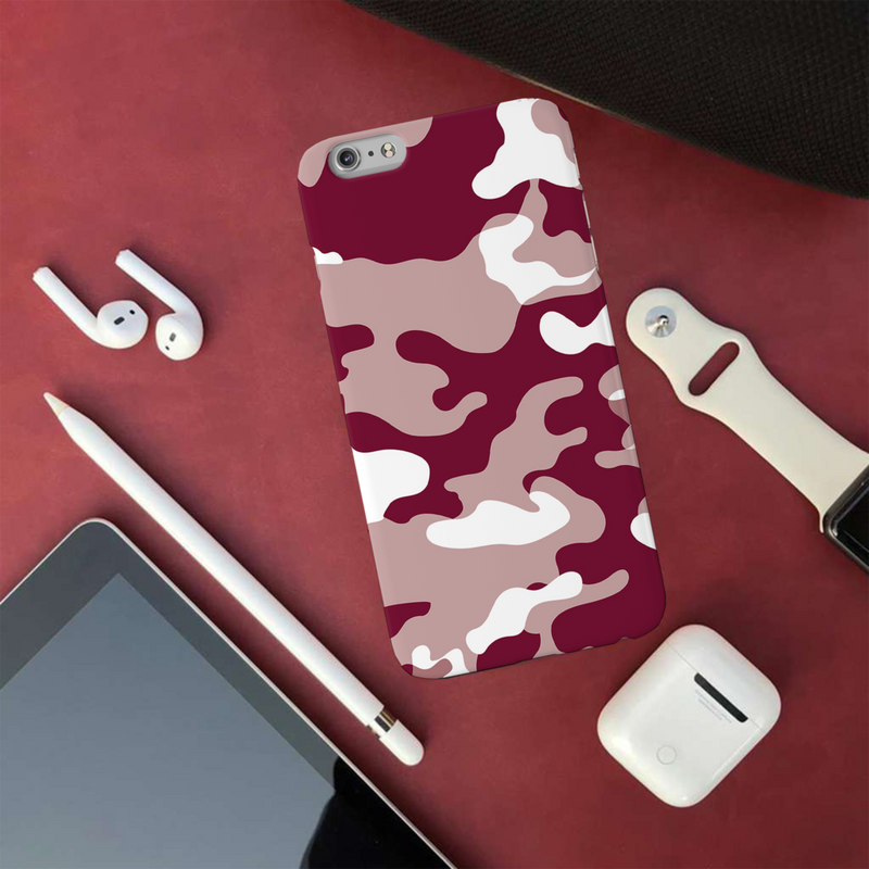 Maroon and White Camouflage Printed Slim Cases and Cover for iPhone 6 Plus