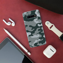 Olive Green and White Camouflage Printed Slim Cases and Cover for Galaxy S10