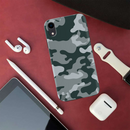 Olive Green and White Camouflage Printed Slim Cases and Cover for iPhone XR