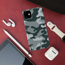 Olive Green and White Camouflage Printed Slim Cases and Cover for iPhone 11