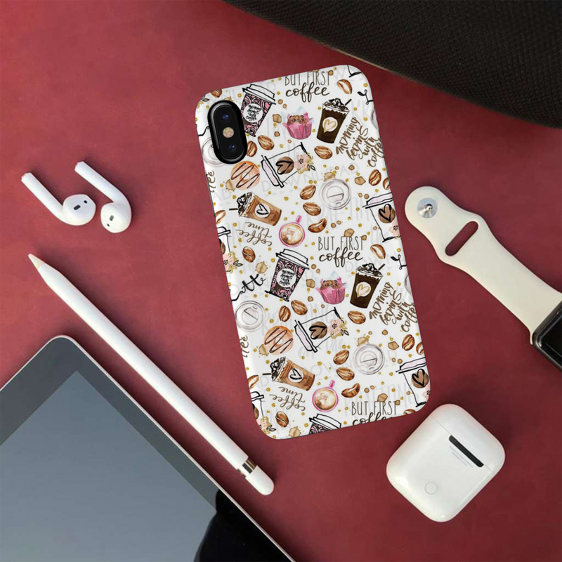 Coffee first Printed Slim Cases and Cover for iPhone XS