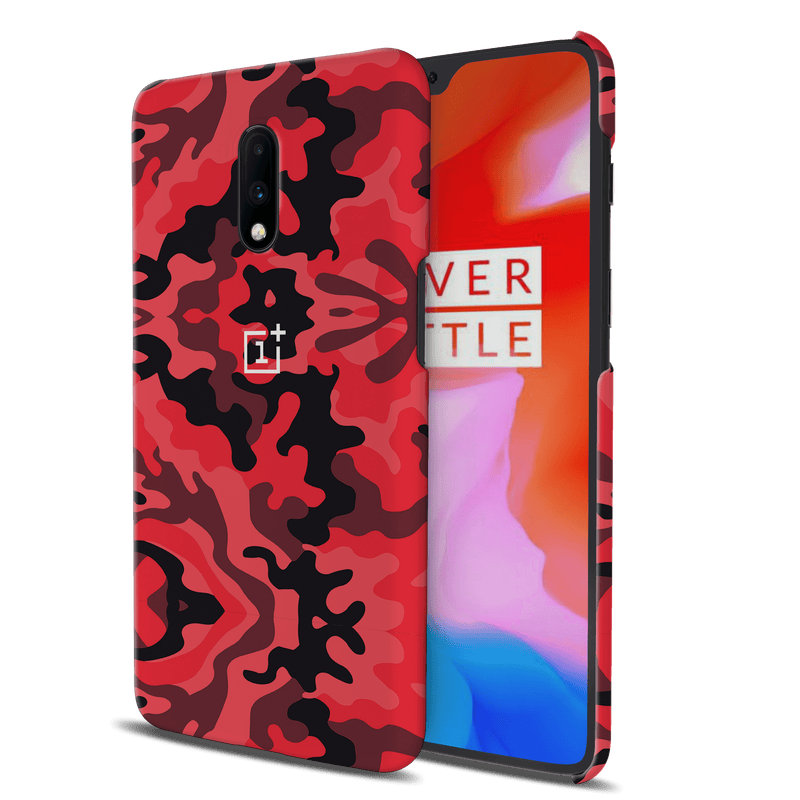 Military Red Camo Pattern Mobile Case Cover For Oneplus 7