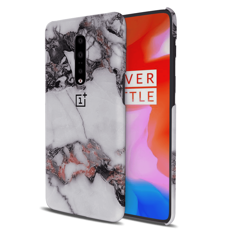 White & Black Marble Pattern Mobile Case Cover For Oneplus 7 Pro