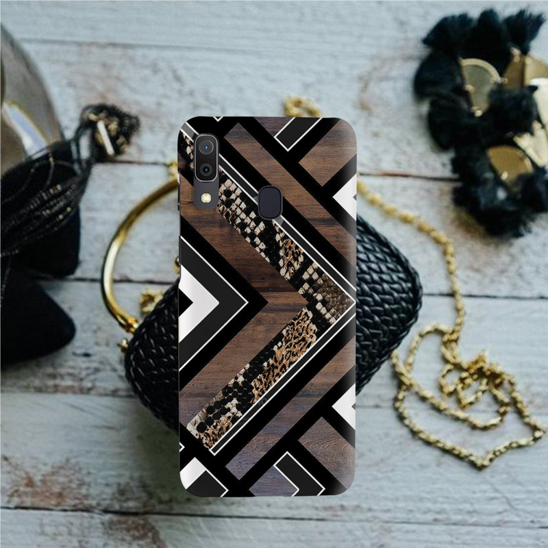 Carpet Pattern Black, White and Brown Pattern Mobile Case Cover For Galaxy A20