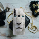 White Lion Portrait Pattern Mobile Case Cover For Galaxy A20S