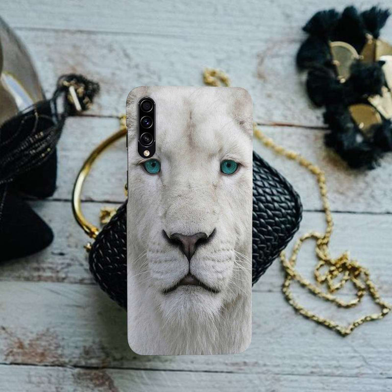 White Lion Portrait Pattern Mobile Case Cover For Galaxy A50