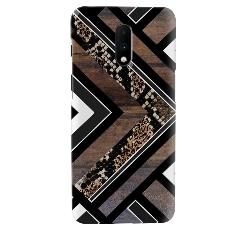 Carpet Pattern Black, White and Brown Pattern Mobile Case Cover For Oneplus 7