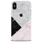 Pink Black & White Marble Pattern Mobile Case Cover For Iphone X