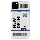 Flying to New Delhi Flight Ticket Pattern Mobile Case Cover For Iphone 11 Pro Max