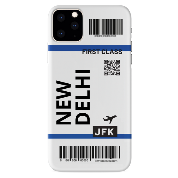 Flying to New Delhi Flight Ticket Pattern Mobile Case Cover For Iphone 11 Pro Max