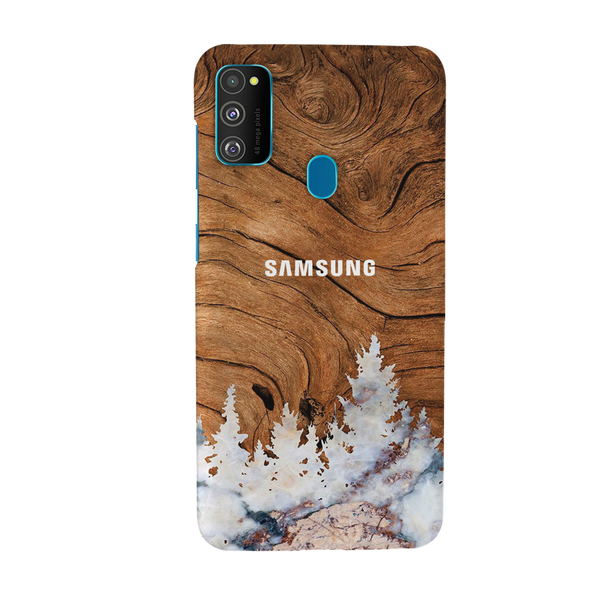 Wood Surface and Snowflakes Pattern Mobile Case Cover For Galaxy M30s