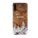 Wood Surface and Snowflakes Pattern Mobile Case Cover For Galaxy A50