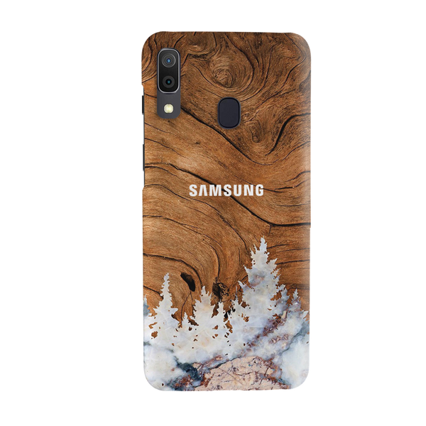 Wood Surface and Snowflakes Pattern Mobile Case Cover For Galaxy A20