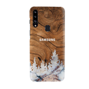 Wood Surface and Snowflakes Pattern Mobile Case Cover For Galaxy A20S