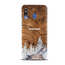 Wood Surface and Snowflakes Pattern Mobile Case Cover For Galaxy M30