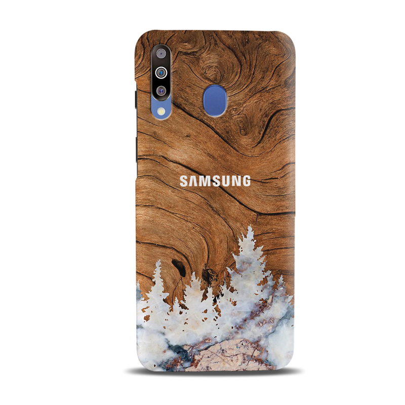 Wood Surface and Snowflakes Pattern Mobile Case Cover For Galaxy M30