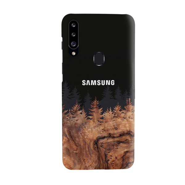 Wood Pattern With Snowflakes Pattern Mobile Case Cover For Galaxy A20S