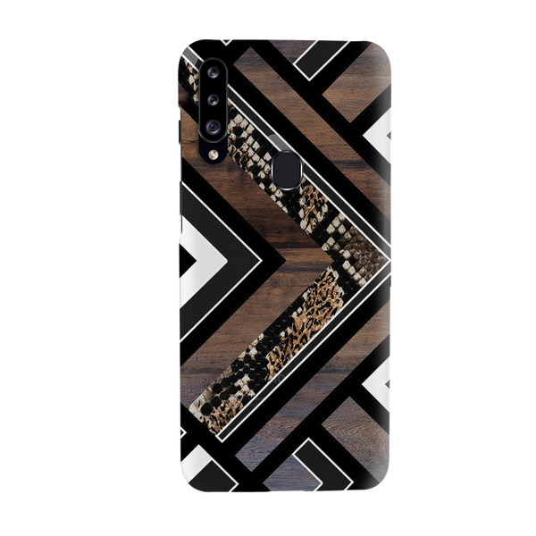 Carpet Pattern Black, White and Brown Pattern Mobile Case Cover For Galaxy A20S