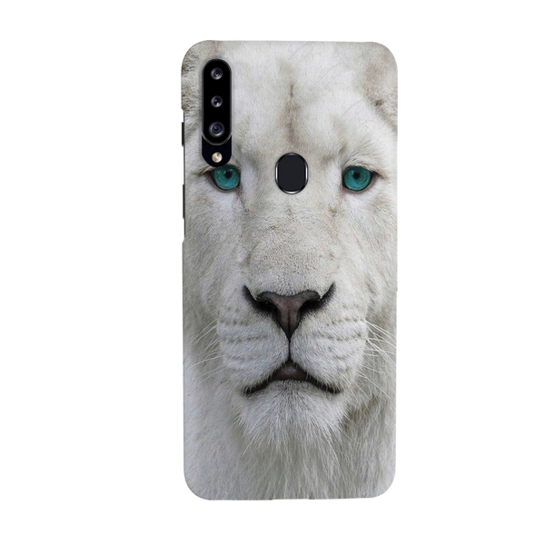 White Lion Portrait Pattern Mobile Case Cover For Galaxy A20S