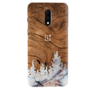 Wood Surface and Snowflakes Pattern Mobile Case Cover For Oneplus 7