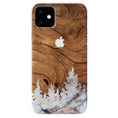 Wood Surface and Snowflakes Pattern Mobile Case Cover For Iphone 11